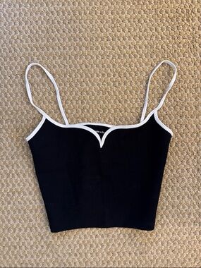 Abercrombie & Fitch Black Camisole with White Contrast Trim